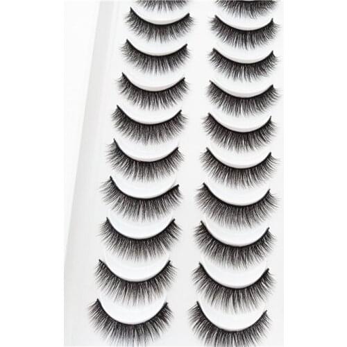 QUXINHAO Sexy 10pairs Mink Eyelashes 3D False lashes Thick Makeup Eyelash Extension Natural Soft Fake Eye Lashes