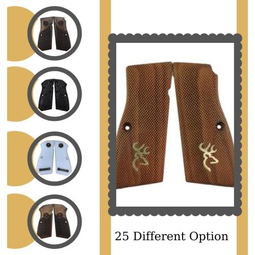 Grip and Case For Browning HP Custom Laser Cut Wood Inlay Grips Gun Accessories Weapon Case Hunting Gun Hunting Accessories equipment Gun tactical molle pistol brace Glock