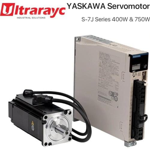 Ultrarayc Japan YASKAWA S-7J Series Servo Motor 400W & 750W with Servopack and Encoder Cable Set for Fiber Z Axis or Other CNC