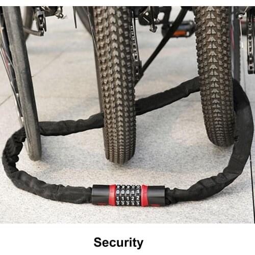 Bicycle Lock Road Bike MTB Chain Lock Anti-theft 5-digit Resettable Password Alloy Steel 60 90 120 150cm Lock Cycling Bold Lock