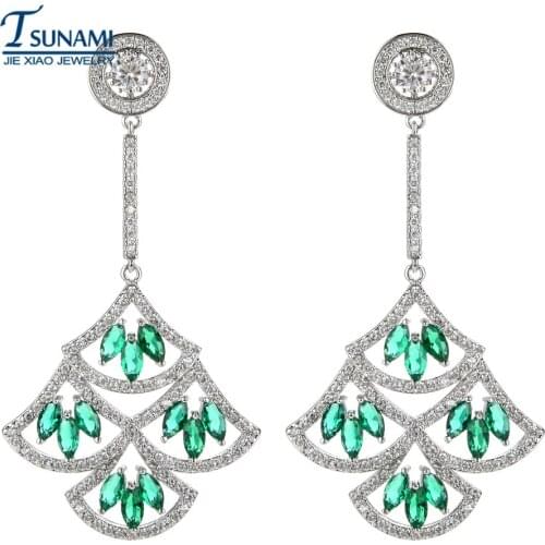 Top quality AAA zircon exaggerated earrings Wedding floral jewelry for women ER-200