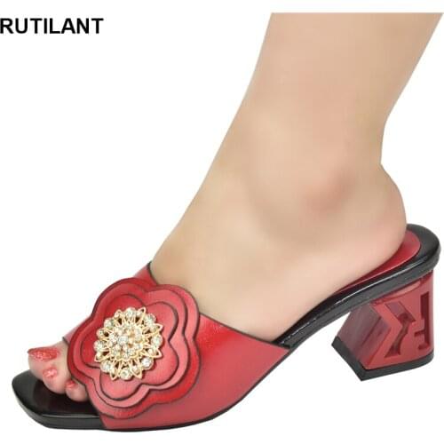 New Arrival Rhinestone Dress Women Slippers for Ladies Summer Shoes Luxery Women Wedding Shoes Brides Slip on Open Toe Pumps