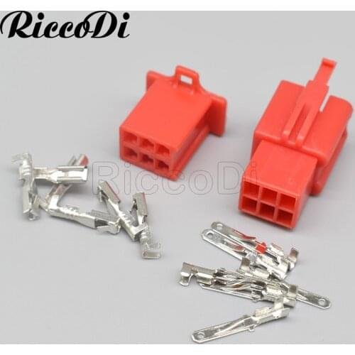 1-20Sets Red 6 Pin 6030-6991 6040-6111 2.8mm Series MTW Series Automotive Female Male Motorcycle Socket Connector