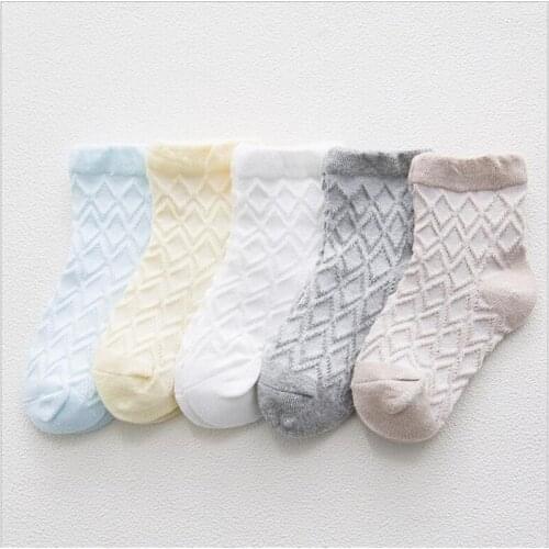5 Pairs/lot Baby Boys Girls Socks Kids Lovely grid Socks children ankle socks cotton spring autumn 0-8Y Christmas Gift