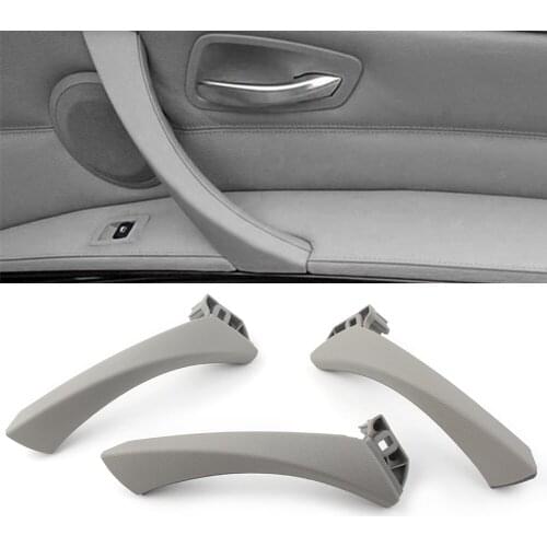 Car Gray Inner Door Panel Handle Pull Trim Cover For BMW E90 E91 3 Series 2004 2005 2006 2007 2008 2009 2010 2011 2012 RHD Only