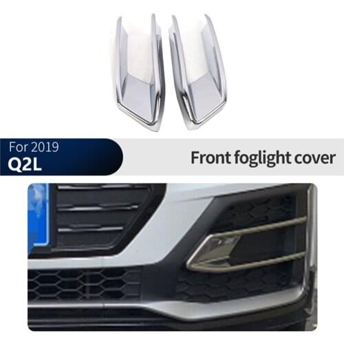 Car Styling Head Front Bumper Spoiler Air Knife Fog light decoration frame Covers Stickers Trim For Audi Q2L Q2 2019 Auto