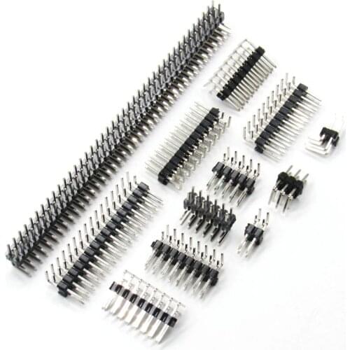 10Pcs 2.0mm Double Row Right Angle Pin Header Strip Male Pin Copper needle nickel plated 2x2/3/4/5/6/7/8/10/40P