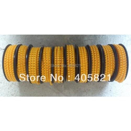 EC-3 number 0-9 Insulate PVC Round Cable Marker For Cable and Sign 6mm2 10roll/lot