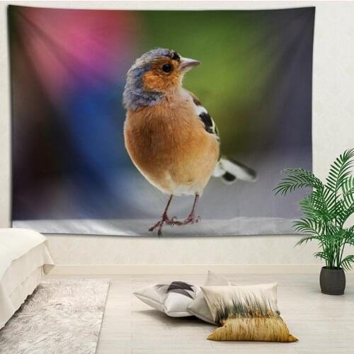 Custom bird printed Creative tapestry living room bedroom background wall fabric hanging painting small fresh