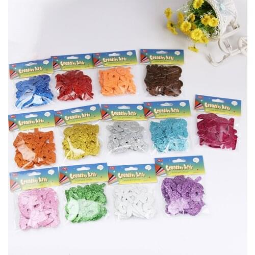 Baby Intellectual development Gold Powder Sponge Kids Diy Sticker Lowercase&Uppercase Number and Letter EVA Foam Wall Sticker