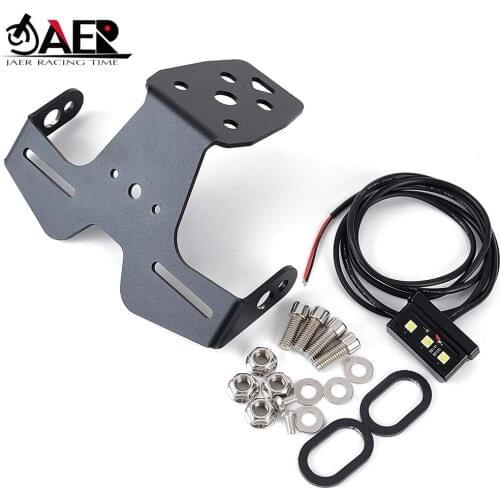 Motorcycle License Plate Bracket with Plate Light for Kawasaki Ninja ZX-25R 2020-2021 Taillight Number Plate Frame Holder Mount