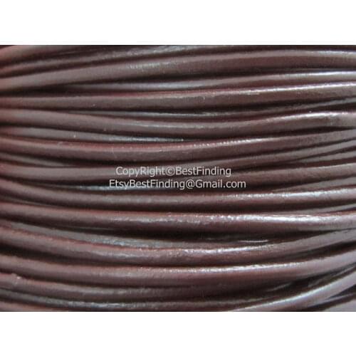 3mm Round Brown leather cord genuine leather cord for bracelet or necklace making