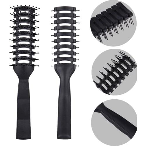 Men Plastic Vent Hair Brush Comb Anti-Static Massage Hair Care Ribs Comb Back Hair Curly Hair Styling Salon Ribs Nine-Row Comb