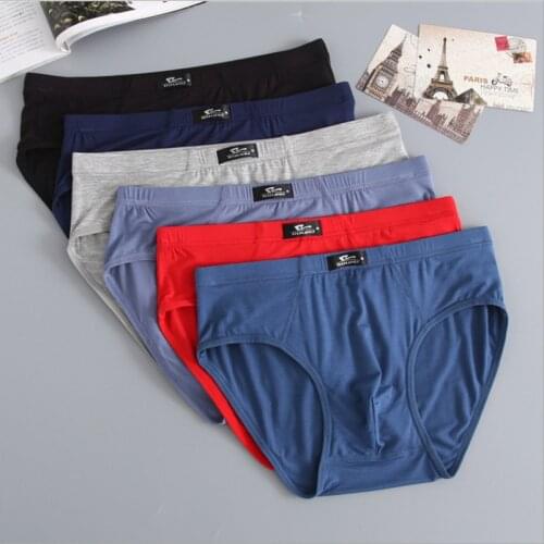 New Mens Underwear Briefs 4pcs/lot Modal Solid Boxershorts Calzoncillo Hombre U Convex Sexy Boxers Men Plus Size 2XL-5XL