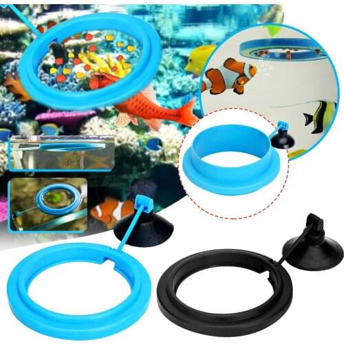 New Aquarium Feeding Ring Fish Tank Station Floating Food Tray Feeder Square Circle Accessory Water Plant Buoyancy Suction Cup
