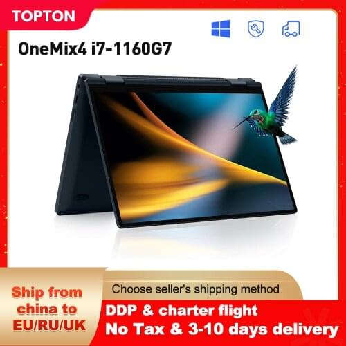 One-Notebook 10.1 Inch Pocket laptop Computer OneMix4 Platinum Netbook i7-1160G7 16G RAM 512/1T SSD IPS Touch Screen Windows 10