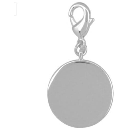Stainless steel Blank Hand Stamped Disk Dog Collar Charm Diy Engraved Dog tags With lobster Jewelry