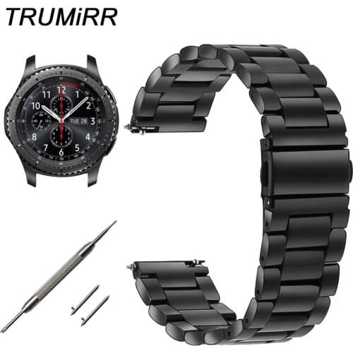 22mm Stainless Steel Watch Band for Samsung Gear S3 Classic / Frontier Gramin Fenix Chronos Quick Release Strap Wirst Bracelet