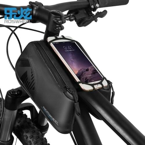 Roswheel Mountain Road Bicycle Bike Cycling Top Front Tube Frame Cell Mobile Phone Smartphone Double Bag Stand Holder Pannier