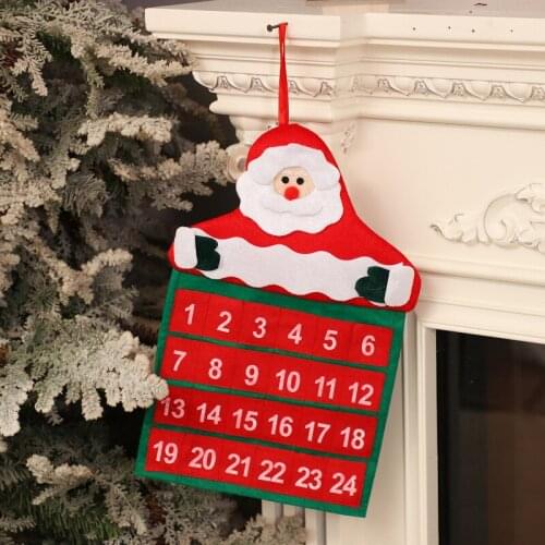 Christmas Advent Calendar Felt Cloth Santa Claus Snowman Elk OrnamentsNew Year Home Office Pendant Decoration Props Xmas Gifts