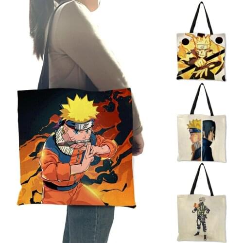 Japanese Anime Print Tote Handbag Casual Women Bags Large Capacity Shoulder Bags for Shopping School Traveling B13157