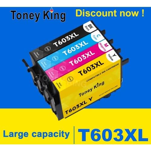 Toney king Compatible T603XL 603XL Ink Cartridge for Epson XP-2100 XP-2105 XP-3100 XP-3105 XP-4100 XP-4105 WF-2810 WF-2830