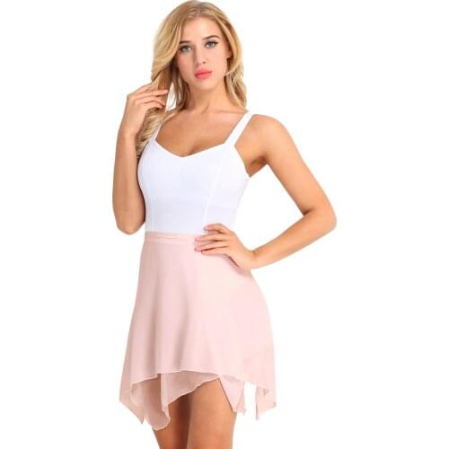 Women Asymmetric Chiffon Ballet Wrap Skirt Sexy Dance Skate Wrap Over Scarf With Waist Tie Girl Daily Wear Flowy Fairy Skirt