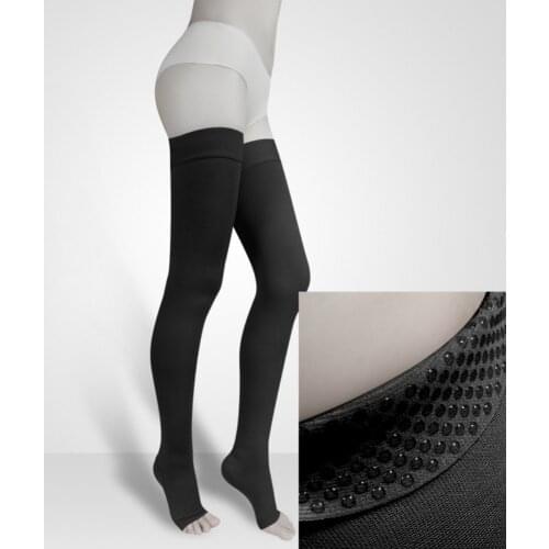 Women Compression Open Toe Segmented Silicone Antiskid stockings 23-32mmHg Long Leg Venous Elastic Pressure Legs stockings