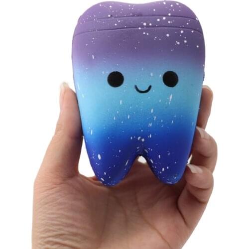 Dental Teeth Shape Squeeze Slow Rising Gift Cute Cartoon Hand Spinner Stretchy Relax Squishy Toy Tooth Pendant Dentist Gift