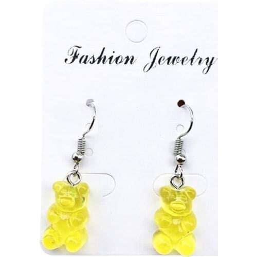 1 Pair Creative Cute Mini Gummy Bear Earrings Minimalism Cartoon Design Female Ear Hooks Danglers Jewelry Gift