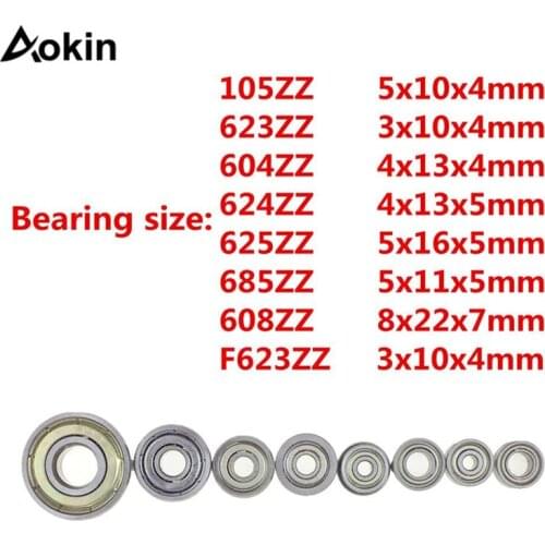 10pcs Bearing Double Shielded Miniature High-carbon Steel Single Row 608ZZ 105ZZ 623ZZ 624ZZ 625ZZ 685ZZ 604ZZ Ball Bearing