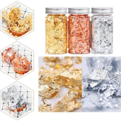 3g Boxed Imitation Gold/Sliver/Copper Foil Art Craft Paper Leaf Leaves Sheets Bulk Foil Paper Gilding DIY Nail Flake Art Decor