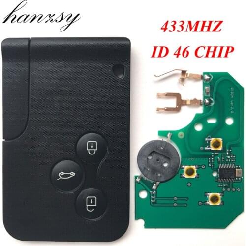3 Buttons Car Smart Card Key For Renault Megane 2 3 Clio Logan Scenic Keyless Remote Key Card with PCF7947 Chip ID46 433Mhz