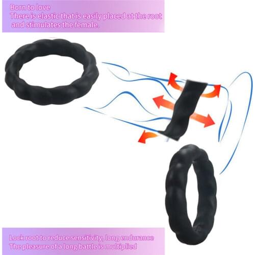 3pcs/set Silicone Durable Penis Ring Adult Male Ejaculation Delay Cock Rubber Rings Penis Enlargement Sex Toys for Men Sex Rings