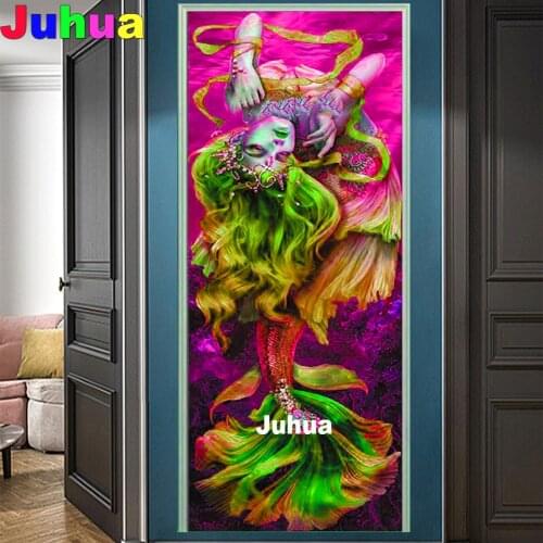 5d Square diamond painting fantasy Mermaid full round drill mosaic 3d rhinestone embroidery diamond Lady picture of rhinestone