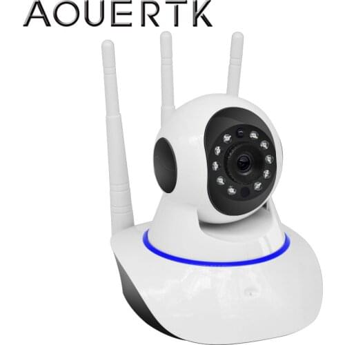 AOUERTK WIFI 355Horizontal IP Camera 720P Night Vision Two Way Audio SD Card Slot Full View Wireless Video IP Mini Camera