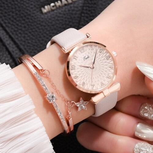 Luxury Women Bracelet Quartz Watches For Women Leather Watch Ladies Sports Dress Pink Dial Wrist Watch Clock Relogio Feminino