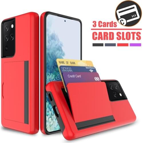 Candy Color Flip Armor Card Slots Cover Coque For Samsung Galaxy S21 S20 FE S10 E Note 20 Ultra 10 Plus 5G A50 A30 Case Funda