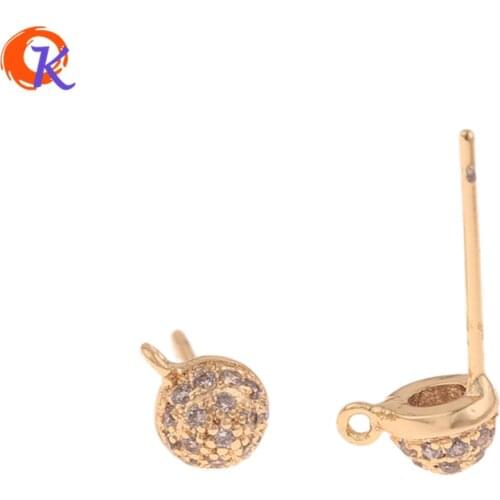 Cordial Design 20Pcs 5*7MM Jewelry Accessories/CZ Earrings Stud/Genuine Gold Plating/DIY Making/Hand Made/Earring Findings