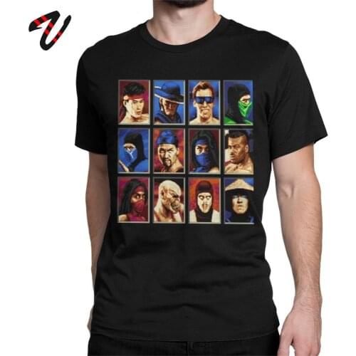 Great Men Tshirt Mortal Kombat II Tees Genesis Character Select 16 Bit T Shirt Retro Gamer Collage T-Shirt Party Cotton Clothing
