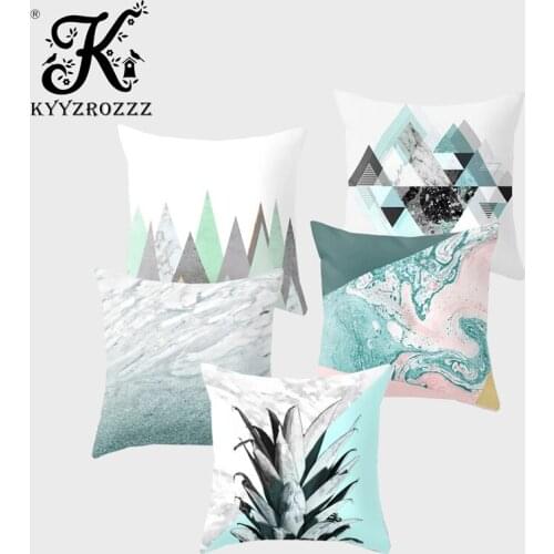 Geometric Nordic Decorative Cushion Set Tropical Pineapple Plant Marbled Polyester Printing Car Sofa Home Throw Pillowcase