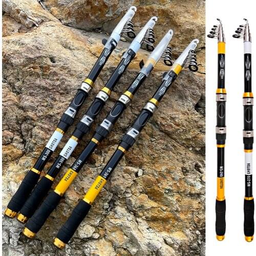 GHOTDA Carbon Portable Telescopic Fishing Rod Spinning Fiber Fishing Rod For Fresh Salt Water