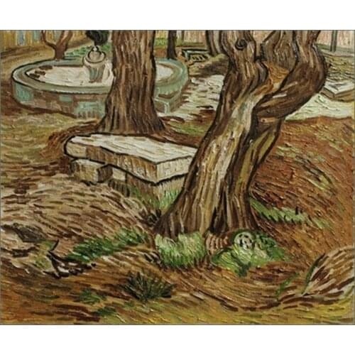 Handpainted Oil Paintings on Canvas The Bench at Saint Remy by Van Gogh Trees Painting for Wall Decoration
