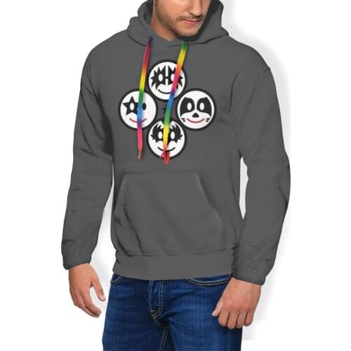 Kiss Band Hoodie Smile Rock - Kizz Smileys Quadratic Hoodies Warm Streetwear Pullover Hoodie Mens Hoodies