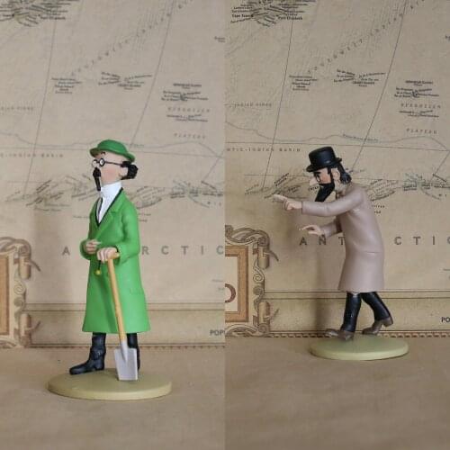Classic Herge Comic Anime Les Aventures de Adventures of Tintin Milou Professeur Tournesol Statue Figure Model Toys Gift