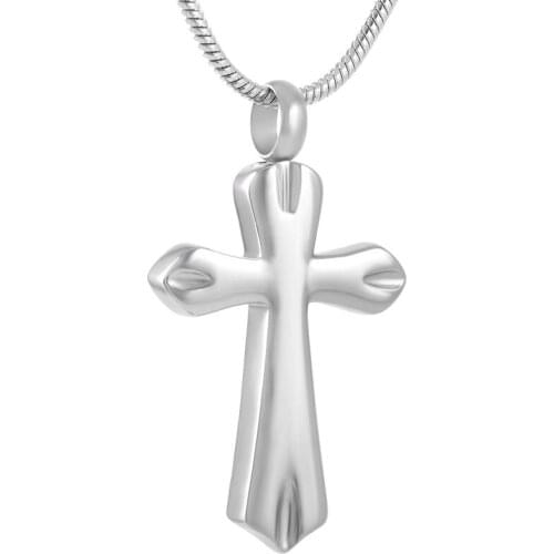 IJD9154 Classic stainless steel Cross Prayer necklace memorial ash keepsake holder cremation urn pendant