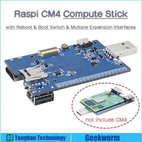 Raspberry Pi Compute Module 4 CM4 IO Board | Raspi Compute Stick with GPIO/ CSI/ HDMI/ USB/ TF Card Slot & Reboot & Boot Switch