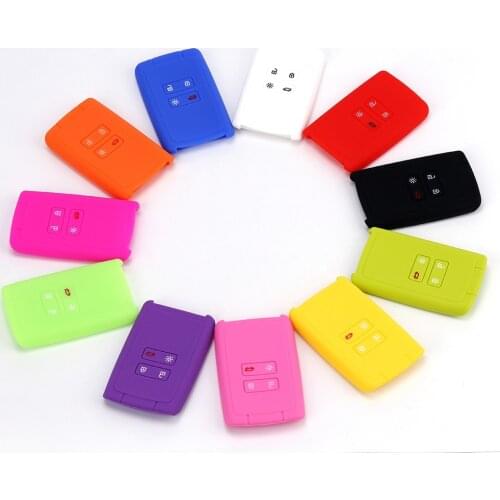 Hot silicone car key cover case shell fob for Renault KOLEOS Kadjar Arkana 2017 for samsung QM5 4 button smart key shell set