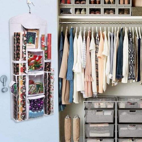 Wall Hanging Pockets Hanging Gift Bag Zipper Closure Multi-Slots Oxford Cloth Door Hanging Pockets Home Storage for Home Decor