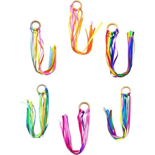 Newborn Baby Montessori Ribbon Sensory Toy 38' Colorful Permance Hand Kite